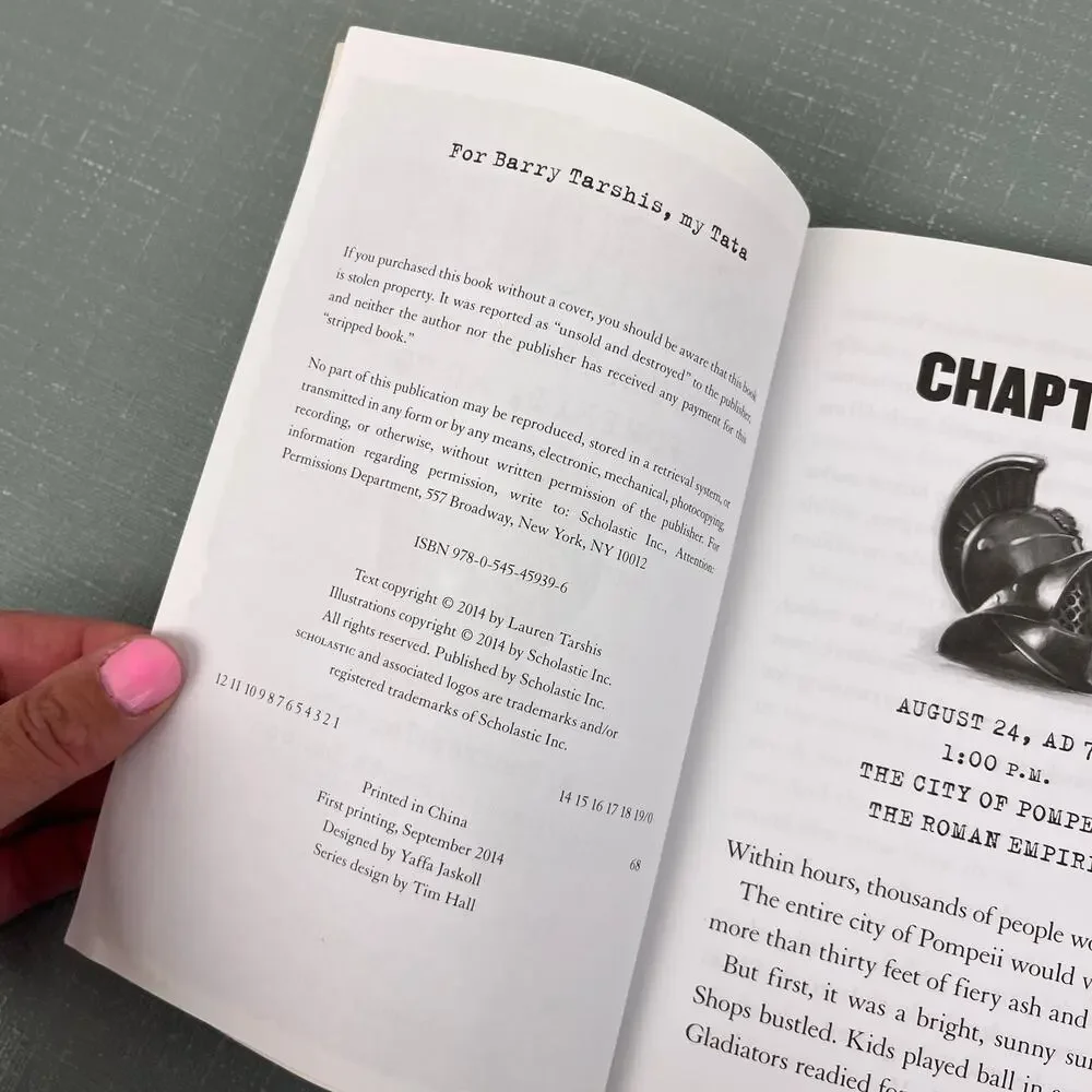 I Survived the Destruction of Pompeii, 79 AD Chapter Book Lauren Tarshis